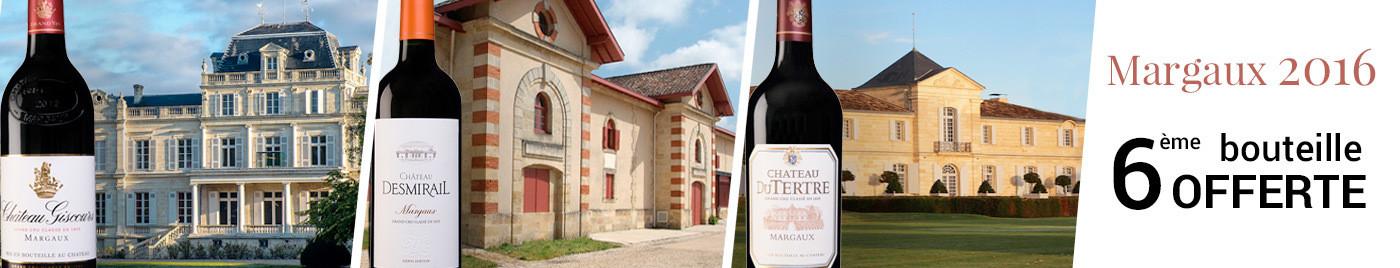 3 Grands Crus Classés de Margaux du millésime 2016 = 6ème bouteille OFFERTE