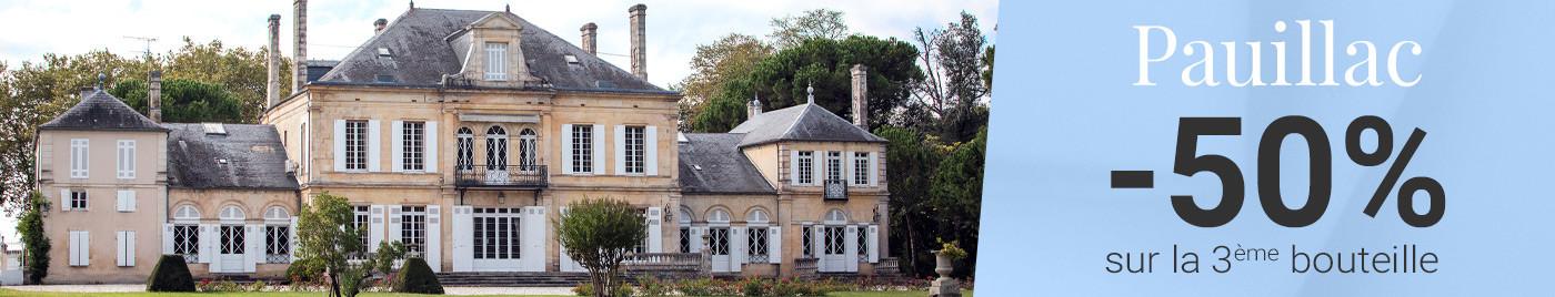 Grands vins de Pauillac à -50% sur la 3ème bouteille