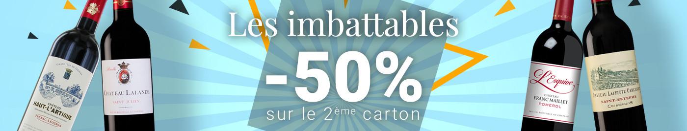IMBATTABLE d'été = -50% sur le 2ème carton (le moins cher)