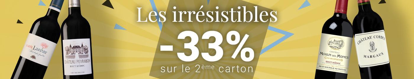 IRRÉSISTIBLE d'été = -33% sur le 2ème carton (le moins cher)