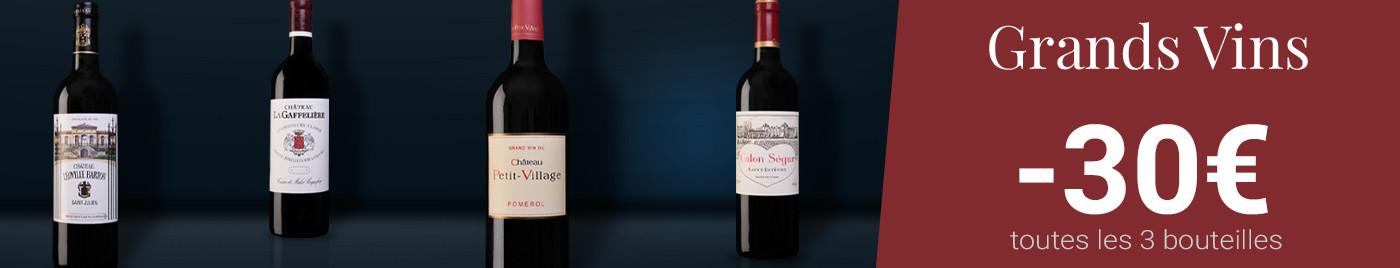 Grands vins à -30€ par 3 bouteilles au choix