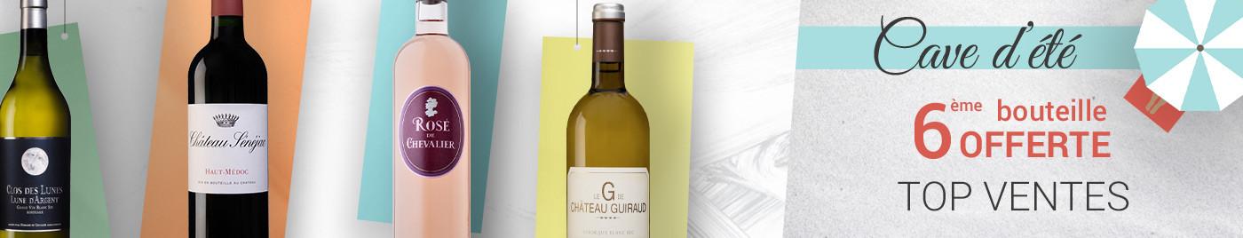 Top Ventes Cave d'été = 6ème bouteille OFFERTE