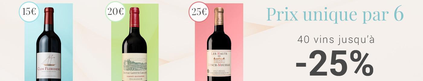 Vins à prix uniques 15€ - 20€ - 25€ = Nouvelle sélection de juillet