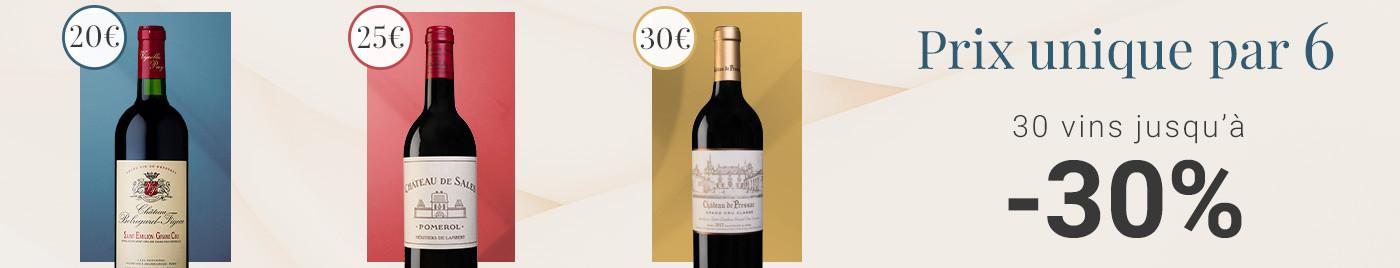 Vins à prix uniques 20€ - 25€ - 30€