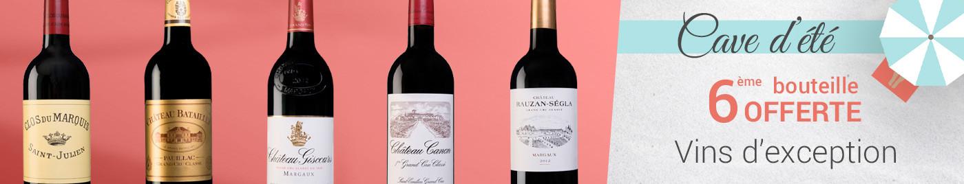 Vins d'exception = 6ème bouteille OFFERTE